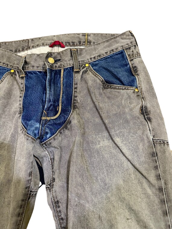 vintage edwin 503 rare design patchwork wide leg … - image 5