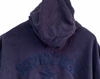 vintage budweiser sweatshirt hoodie big embroidery logo jumper pullover vintage hoodie