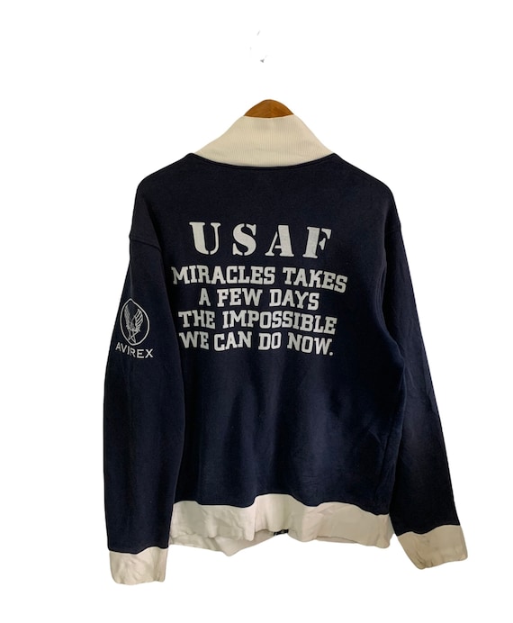 vintage avirex usaf jacket big logo sweater full … - image 1