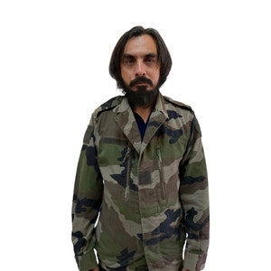 vintage french military camo jacket button rare item for collection