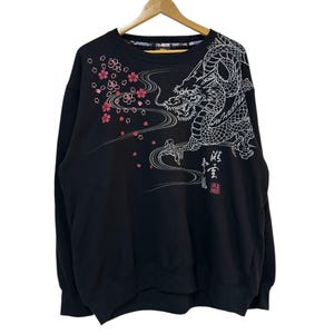 sukajan sweatshirt oversized xxl size dragon sukajan sweatshirt jumper pullover big logo japan brand fashion