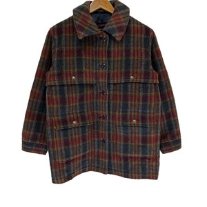 vintage 90s mcgregor jacket wool checkered jacket winter heavy jacket
