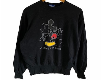 vintage 90s mickey mouse tokyo disneyland big logo sweatshirt jumper pullover mickey sweatshirt vintage hip hop swag