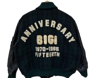 Vintage BIGI Varsity Jacket: 15th Anniversary Edition, Leather Sleeves