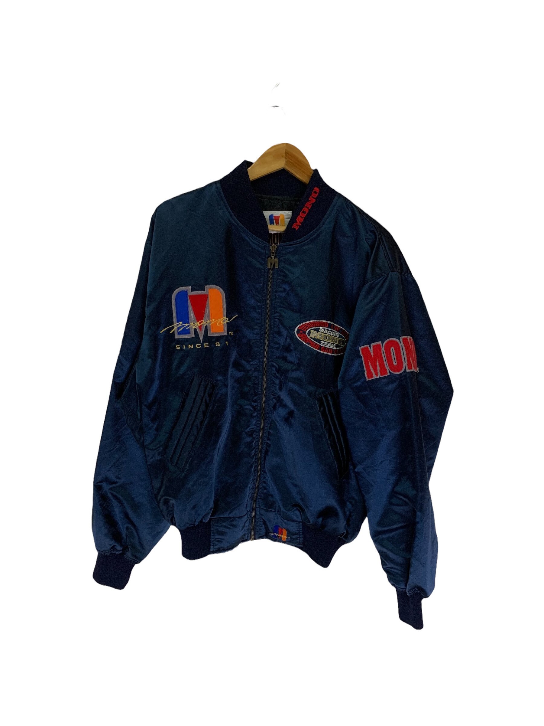 Vintage 90s Racing Mono Team Racing Bomber Jacket Designed