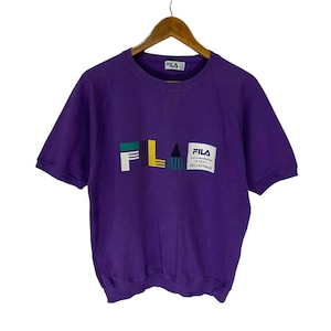 vintage 90s fila sports sweatshirt shorts sleeves big logo jumper pullover big logo