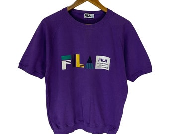 vintage 90er jahre fila Sport Sweatshirt kurze Ärmel großer Logo Pullover Pullover großes Logo