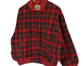 Vintage 80s 90s Countynap Plaid Tartan Bomber Wool Jacket Vintage 80s 90s Countynap Plaid Tartan Bomber Wool Jacket