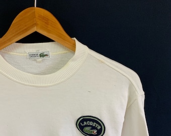 vintage 90s lacoste sweatshirt small embroidery logo jumper pullover lacoste vintage small size women sweatshirt