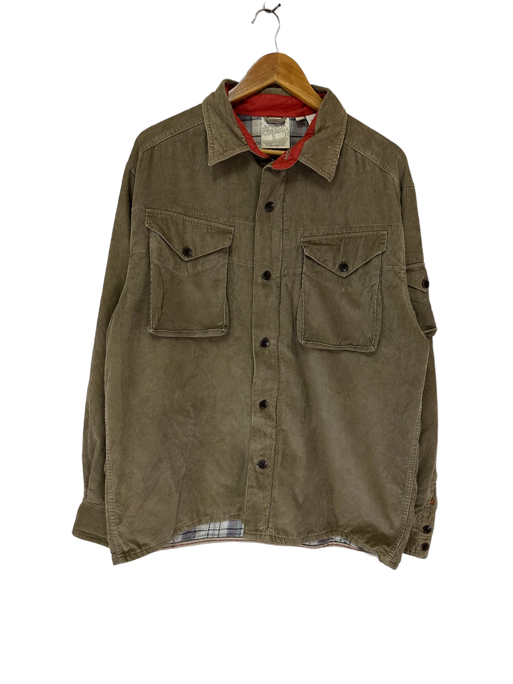 Men's Casual Retro Jacket Solid Color Multi-pocket Corduroy