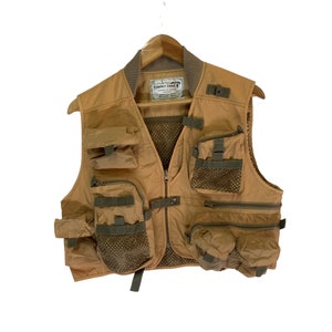 Vintage taktische Weste multipocket seltenes Design Angeln Stil Outdoor Schwimmweste