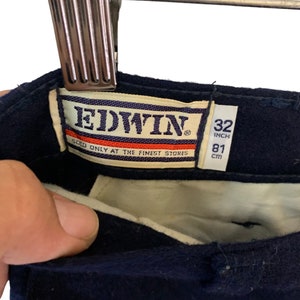 vintage 80s the edwin company safety jeans pants wool pants
