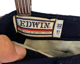 vintage 80s the edwin company safety jeans pants wool pants