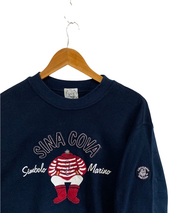 新到着 90s Vintage Lupo Cova Sina Sweatshirt Marino Simbolo Mare Di 帽子