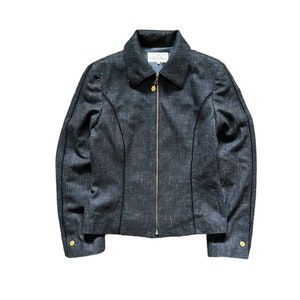 Vintage TRUSSARDI 90s Denim Jeans Jacket Cropped Size 38 / S