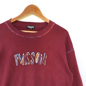 vintage missoni sweatshirt big logo spellout itlay brand designer jumper pullover missoni crewneck large size