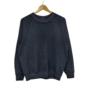 vintage 90s plain sweatshirt grey cotton polyster jumper pullover