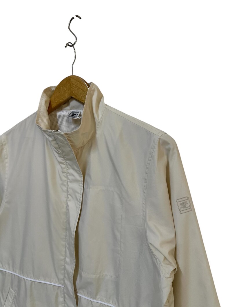 vintage 90s courreges raincoat women light jacket small logo image 2