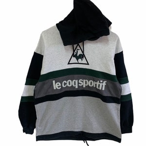 vintage 90s le coq sportif sweatshirt hoodie big logo vintage fashion le coq sportif spellout logo jumper pullover