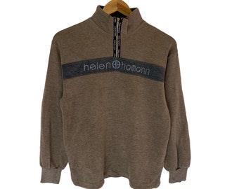 vintage helen hamann sweatshirt half zip jumper pullover big logo spellout