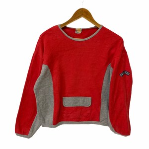 vintage 80s sweatshirt bay area california rare design pocket patches bay area jumper pullover red sweatshirt