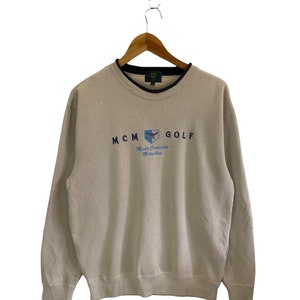 vintage 90s mcm golf sweatshirt jumper pullover large size big logo spellout logo
