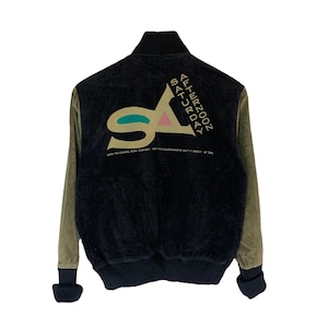 Vintage Cord Bomberjacke mit großem Logo