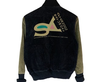 vintage corduroy bomber jacket big logo