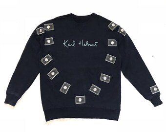 vintage 90s karl helmut sweatshirt big logo spellout logo jumper pullover top fashion designer