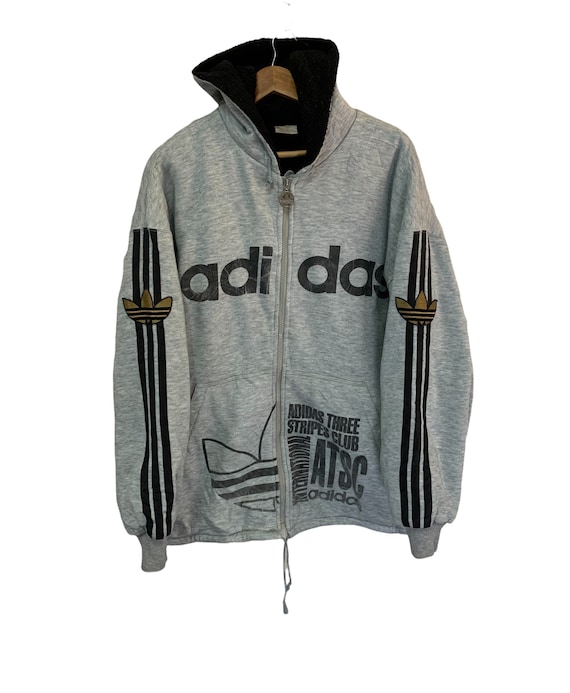 Vintage 90s Adidas Trefoil Three Stripes Hoodie Jacket Vintage 90s Adidas Trefoil Three Stripes Hoodie Jacket