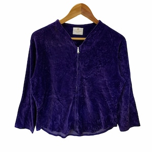 vintage 90s courreges full zipped large size suede sweater jumper pullover vislon zip 90s