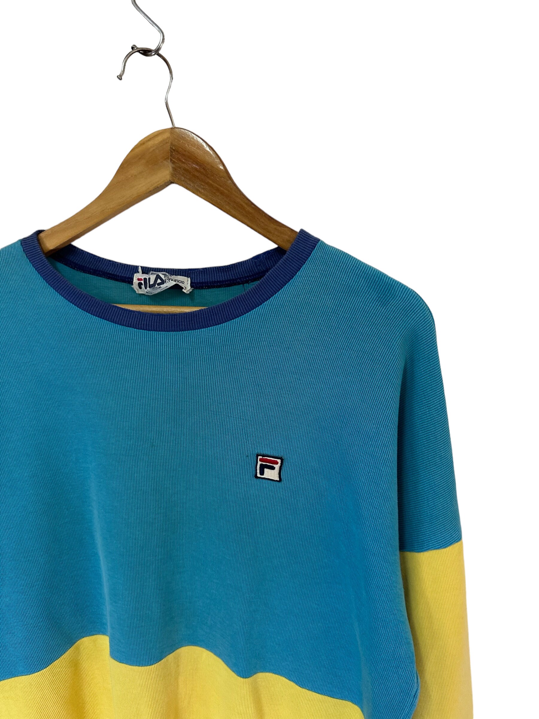 Vintage 90s Fila Sports Sweatshirt Jumper Pullover Multicolour Small Logo Etsy