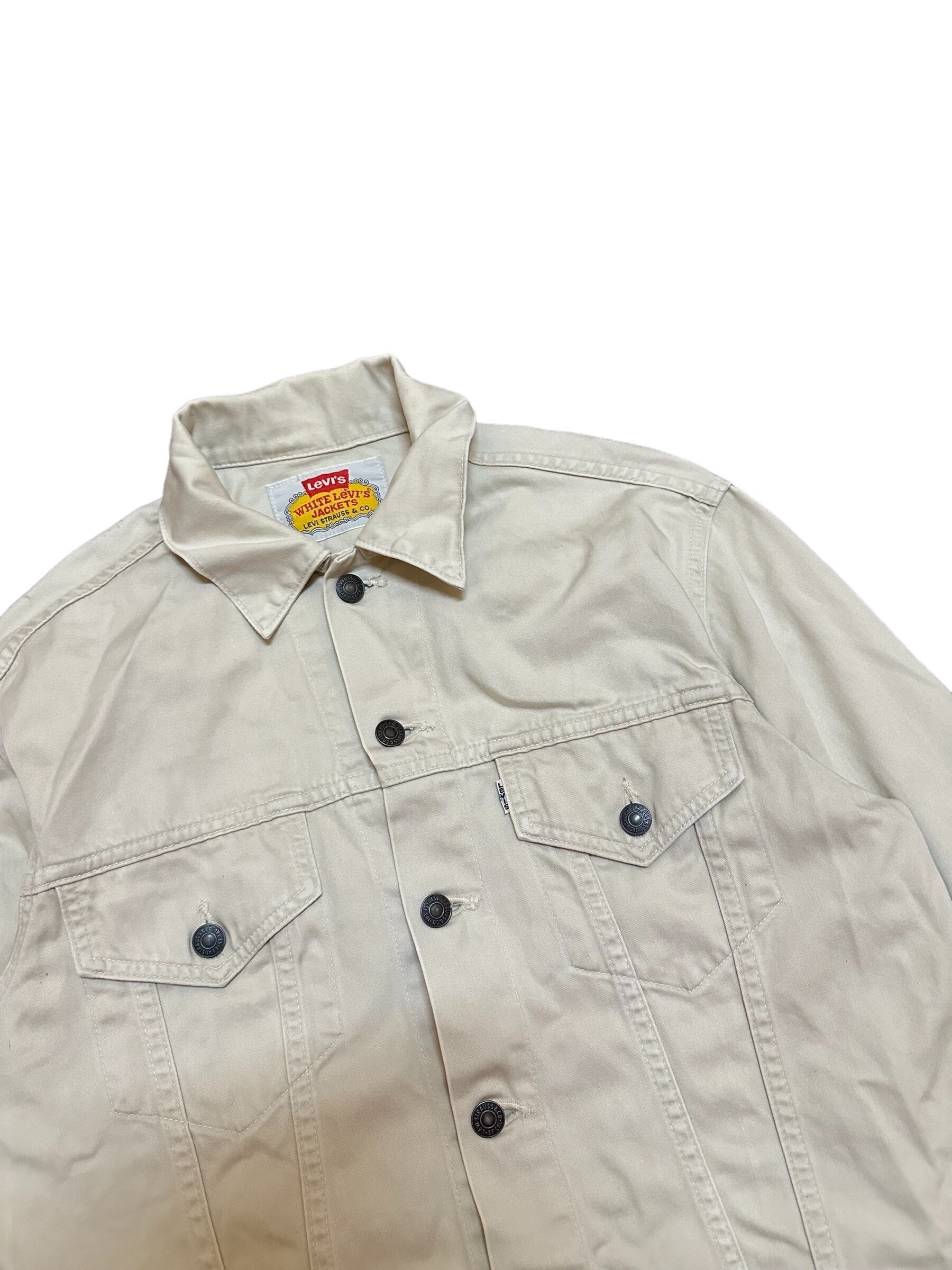 90s white levis jacket トラッカージャケット 日本製 Vintage 90s White Levis Trucker Jacket Rare Fashion Japan - Etsy