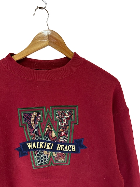 vintage 90s jansport sweatshirt big logo wakiki Beach made in usa large mens size jumper pullover big hip hop swag