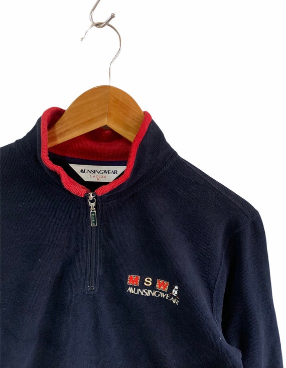 Vintage 90s Munsingwear Sweatshirt Half Zipped Big