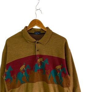 vintage 90s art sweatshirt half button full print habitat sweatshirt jumper pullover big logo japan brand fashion