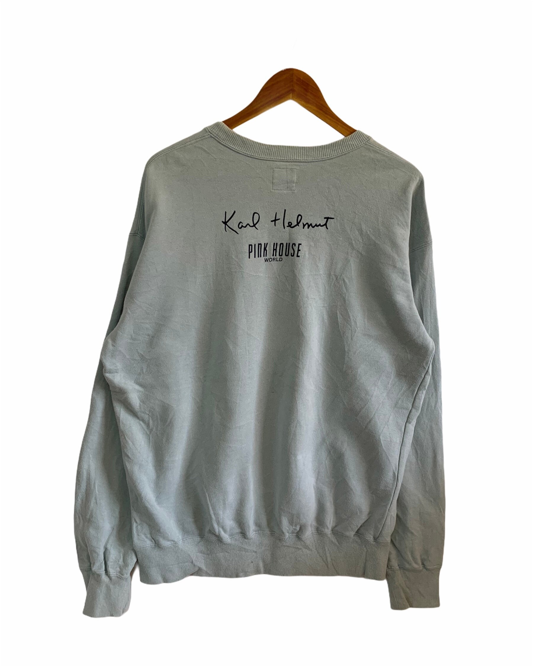 じ*ロ様 Karl Helmut PINK HOUSE A-2 real mou Vintage 90s Karl Helmut Pink House Sweatshirt Big Logo