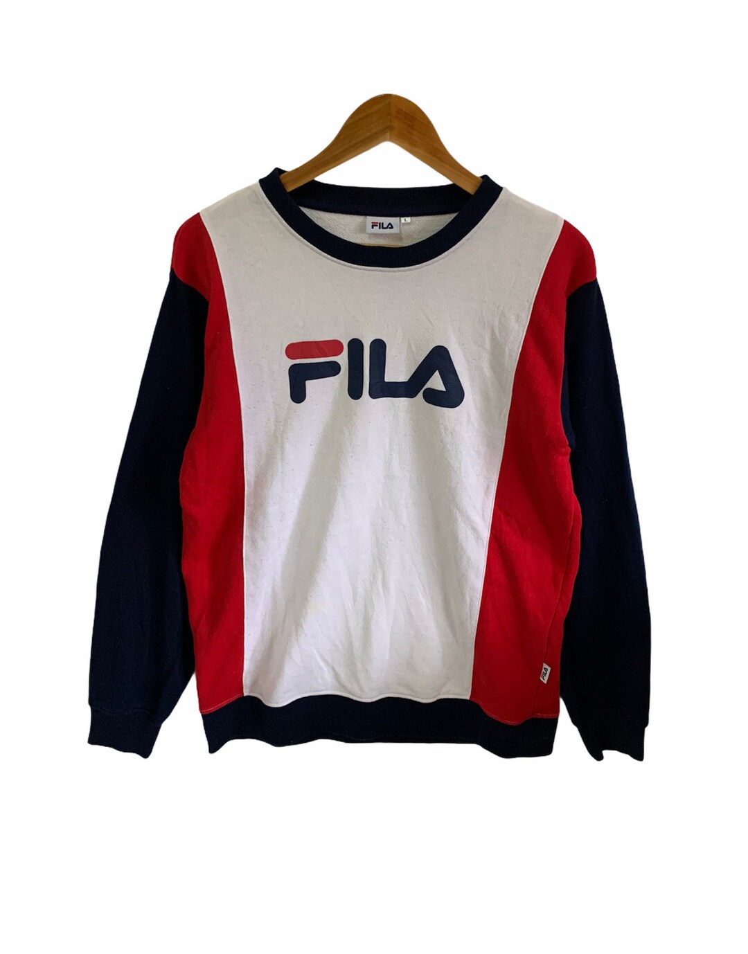 Felpa fila rossa strisce bianche discount