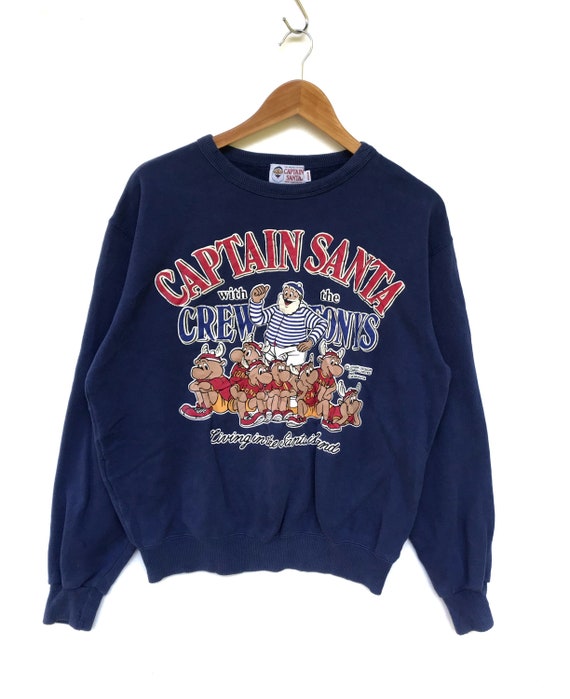 Vintage 90s Captain Santa Sweatshirt Jumper Pullover Vintage Vintage 90s Captain Santa Sweatshirt Jumper Pullover Vintage