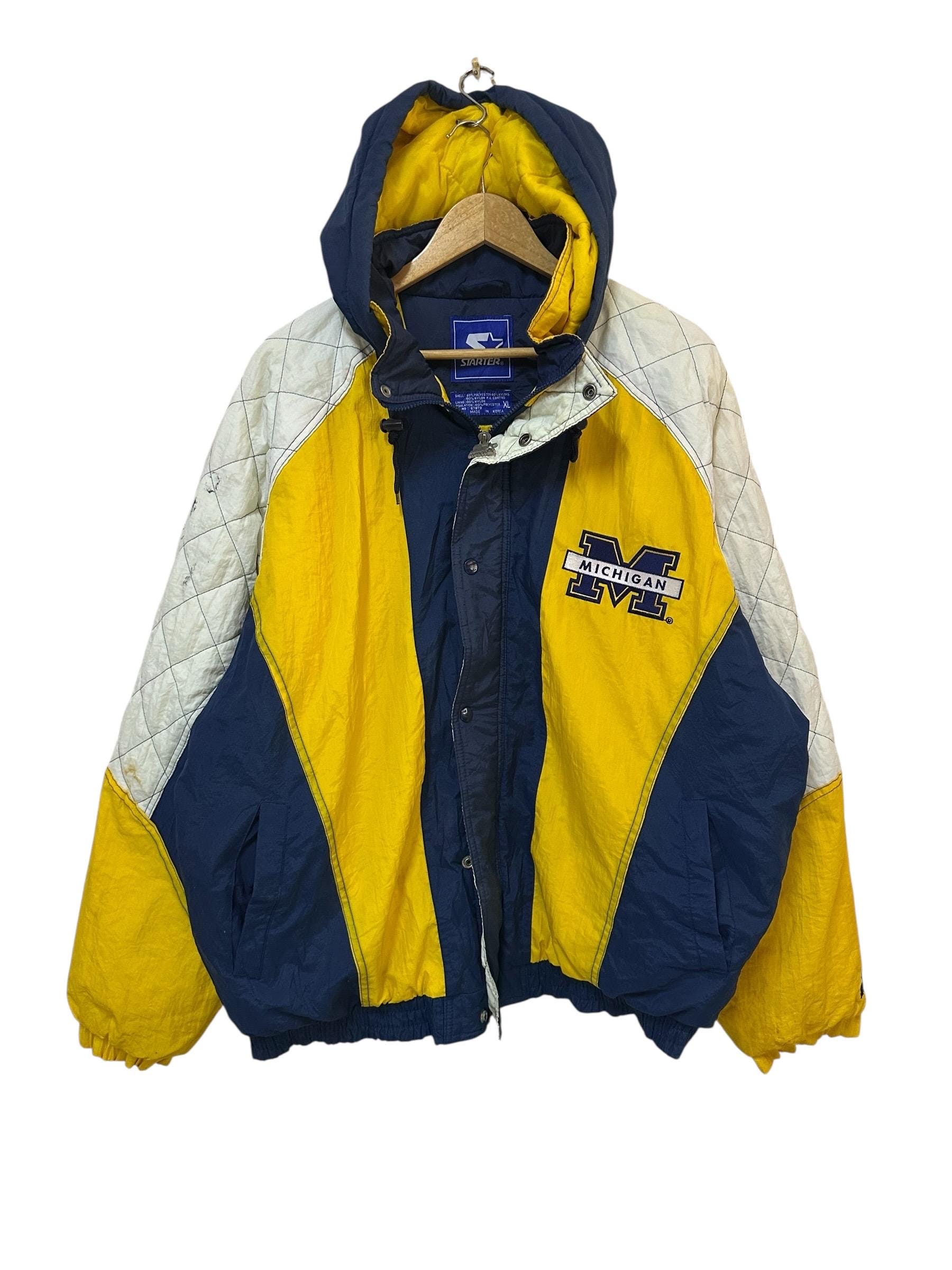Vintage 90s Starter Michigan Winter Jacket Big Logo Full Zipper