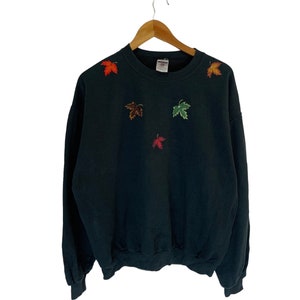 vintage 90s sakura sweatshirt embroidery logo jumper pullover