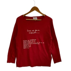 vintage 80s sonia rykiel long sleeves women shirts spellout script logo medium size rare design