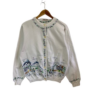 vintage 90s banana moon japanese brand jacket cardigan full button ups big logo knit logo rare design