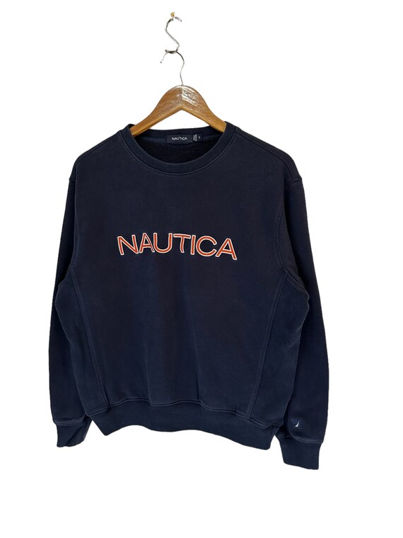 Vintage 90s Nautica Tops Sweatshirt Big Embroidery Logo