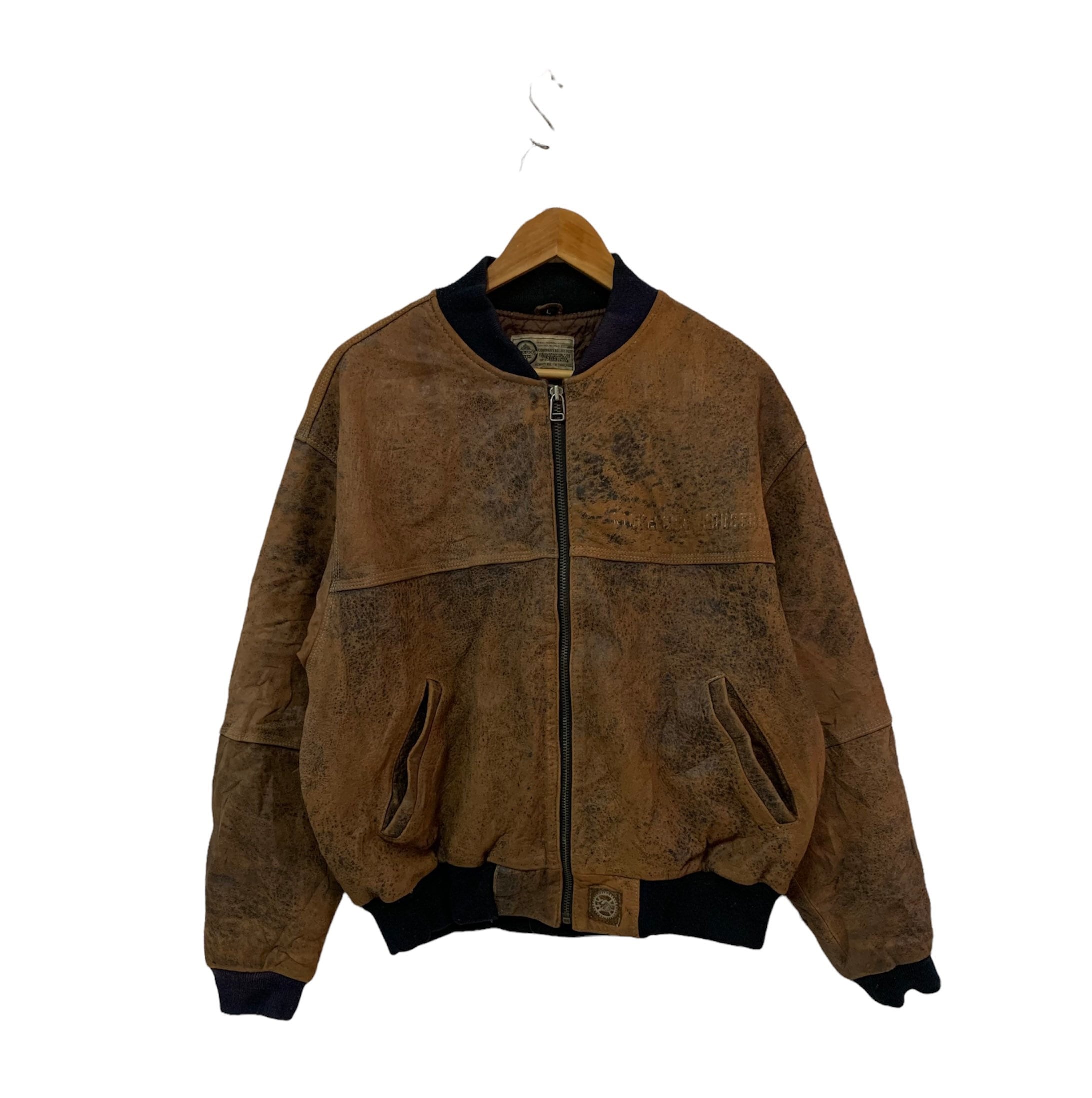 Vintage 90s Oakwood Leather Jacket - Etsy Vintage 90s Oakwood Leather Jacket - Etsy