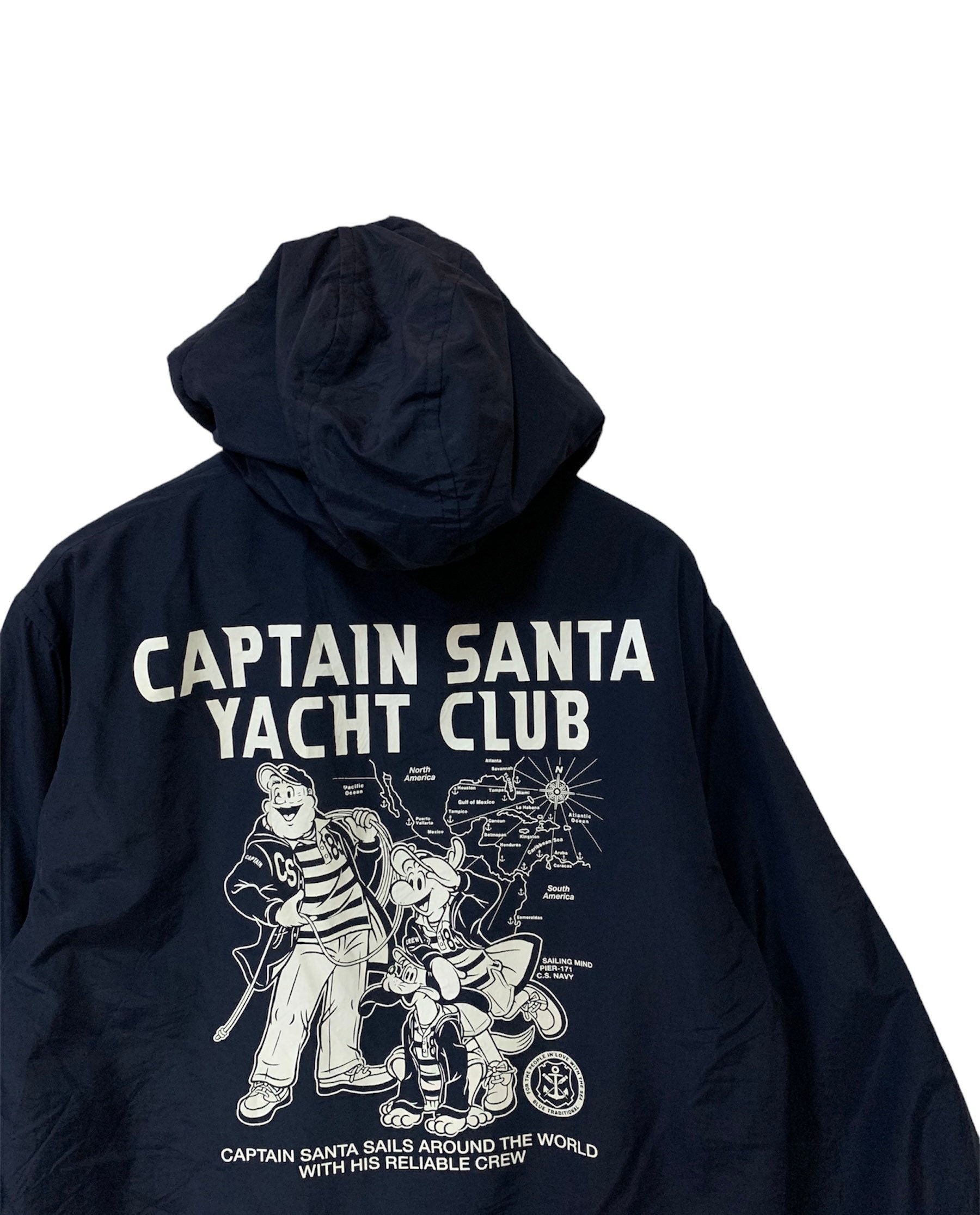 Vintage 90s Captain Santa Yacht Club Jacket Big Logo Winter