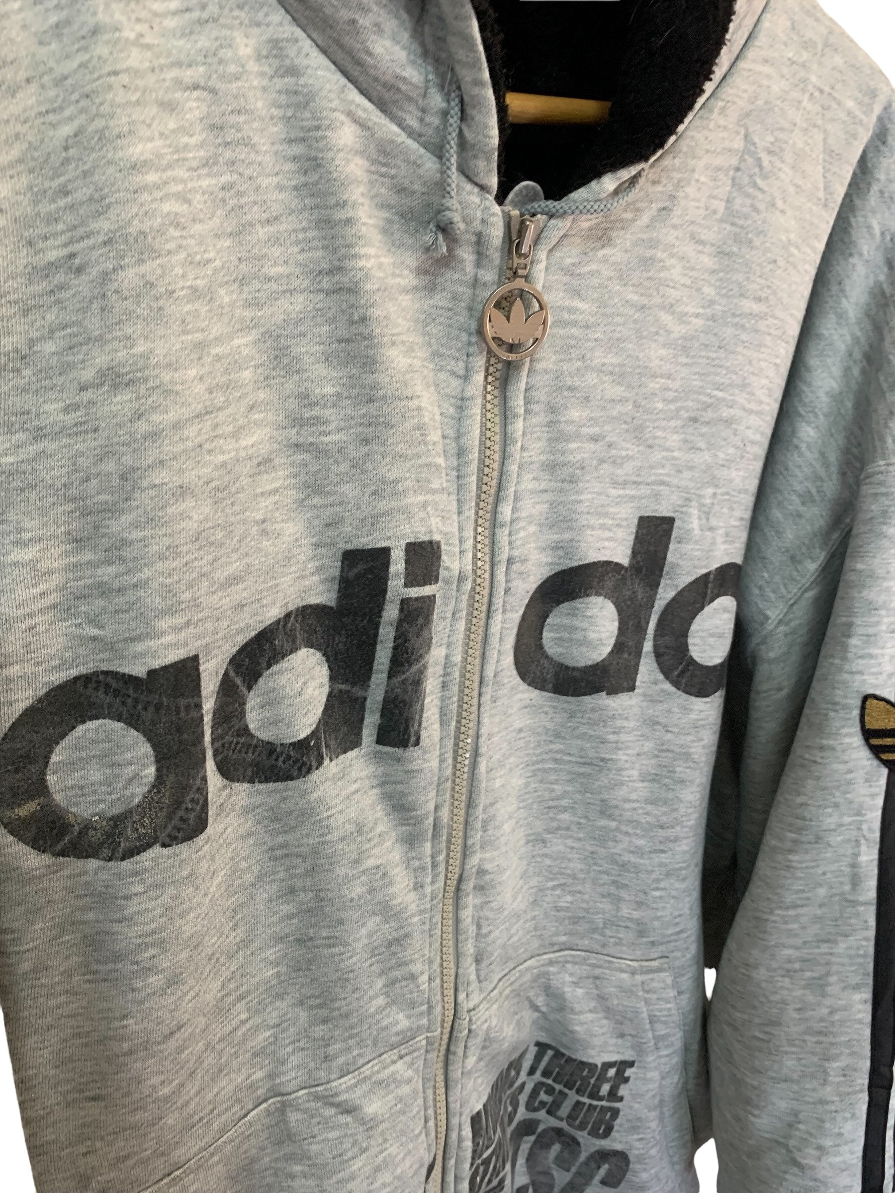 Vintage 90s Adidas Trefoil Three Stripes Hoodie Jacket
