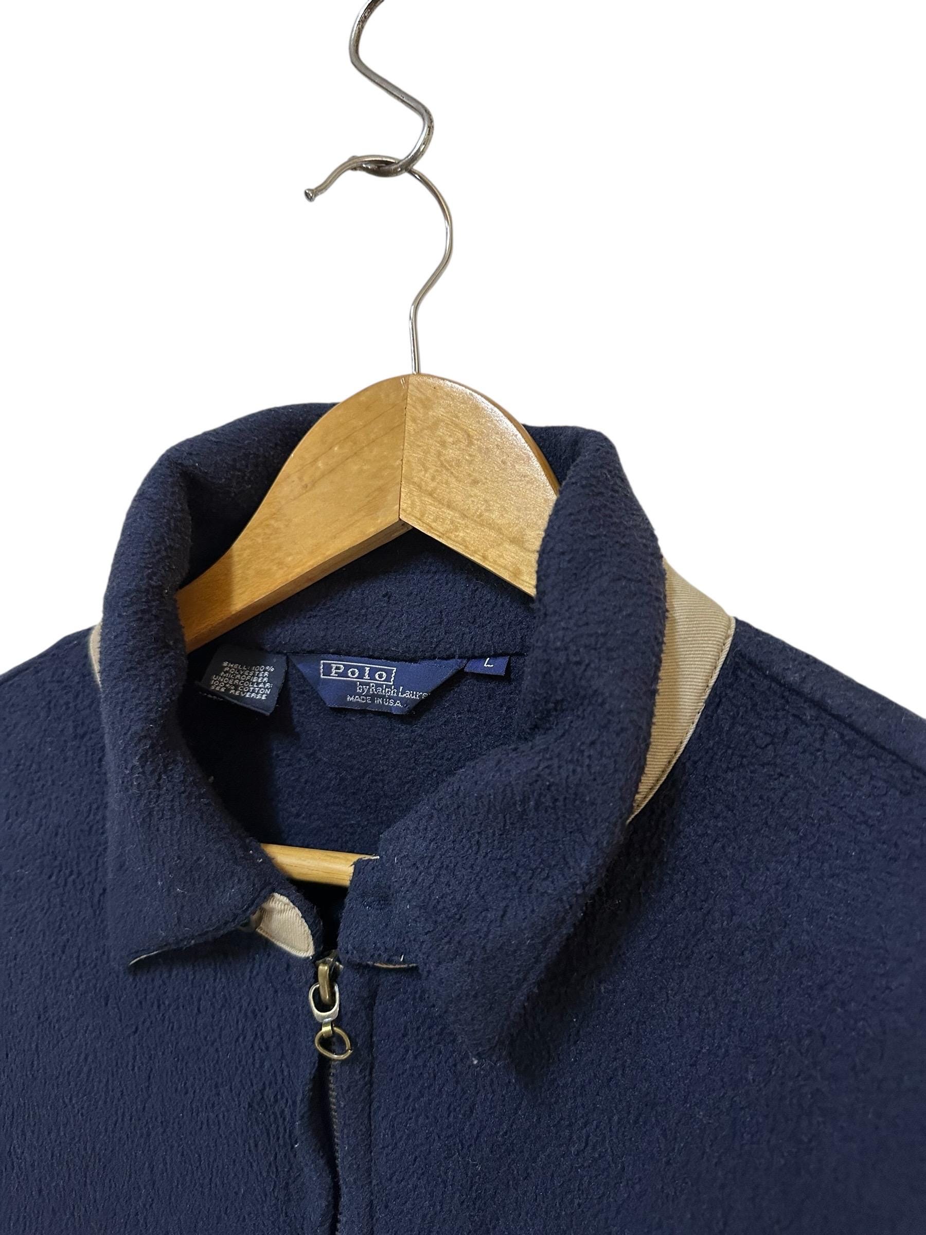 Vintage 90s Polo Ralph Lauren Fleece Jacket Small Logo Full Zipper