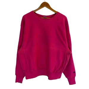 vintage 90s champion sweatshirt reverse weave jumper pullover pink
