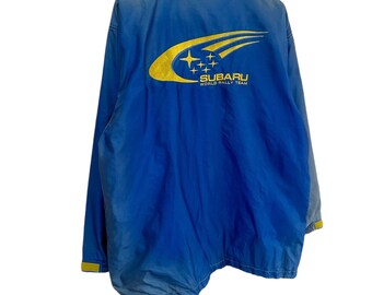 Vintage 90s Subaru Sti Light Jacket Faded Colour Big Logo Rare Vintage 90s Subaru Sti Light Jacket Faded Colour Big Logo Rare